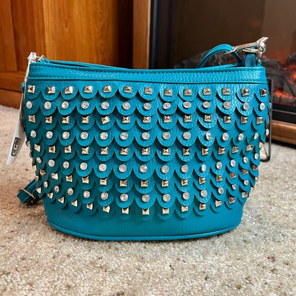 NWT Avenue 9 teal crossbody bag - Picture 1 of 7